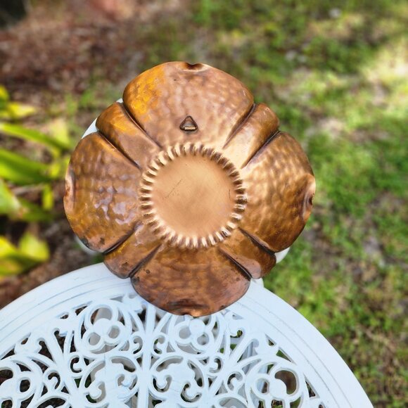Vintage Georgian Copper #316 Hammered Round Bowl 15.5"x3.5" - Picture 3 of 10